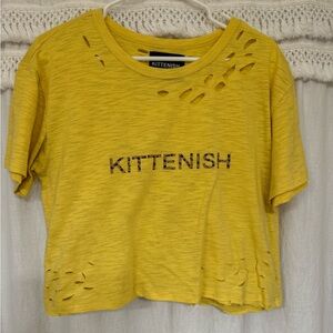 Kittenish Brand. Distressed Crop Top. Size Medium